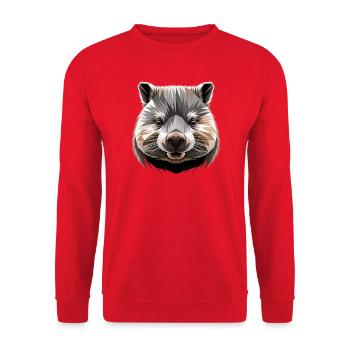 Wombat Australien Beuteltier Süßer Wombat - Unisex Pullover - Rot - Vorne - Alina (178cm) & Michal (187cm)