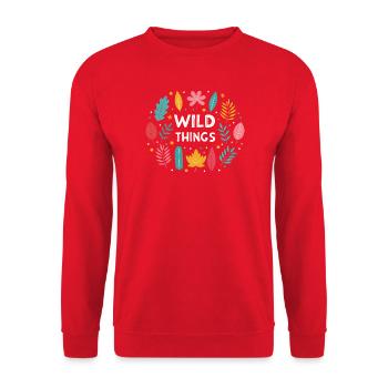 Wild Things Floral Pattern - Unisex Sweatshirt - red - Front - Alina (178cm) & Michal (187cm)