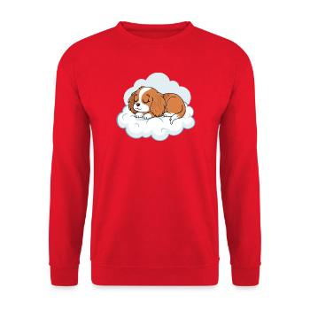 Chiot rêveur sur nuage - Sweat-shirt Unisexe - rouge - Devant - Alina (178cm) & Michal (187cm)