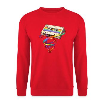 Retro cassette with rainbow ribbon - Unisex Sweatshirt - red - Front - Alina (178cm) & Michal (187cm)