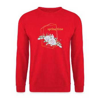 spring time - Unisex Pullover - Rot - Vorne - Alina (178cm) & Michal (187cm)