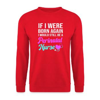 Obgyny Obstetrics Midwife - Unisex Sweatshirt - red - Front - Alina (178cm) & Michal (187cm)