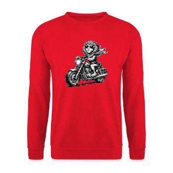 Monkey on Motorcycle Scarf - Unisex Sweatshirt - red - Front - Alina (178cm) & Michal (187cm)