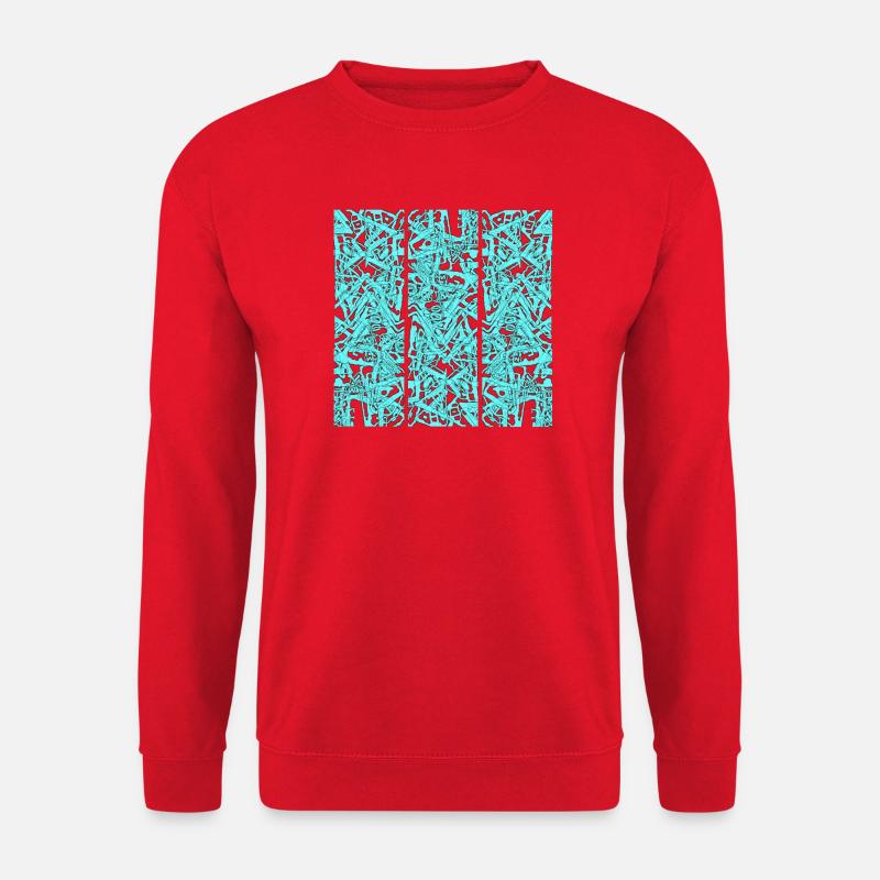 Türkises Chaos Triptychon - Unisex Pullover - Rot