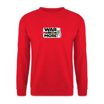 War No More – Sticker Peace & Humanity  - Sweat-shirt Unisexe - rouge - Devant - Alina (178cm) & Michal (187cm)