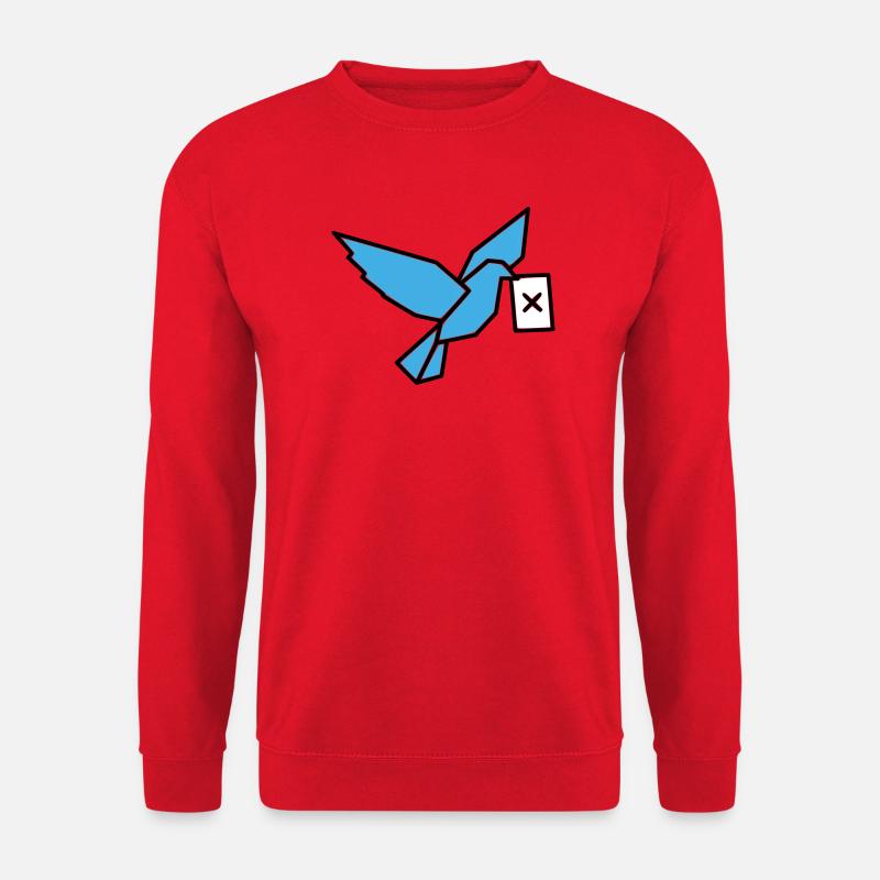 Brieftaube Wahlzettel Vogel Bunt - Unisex Pullover - Rot