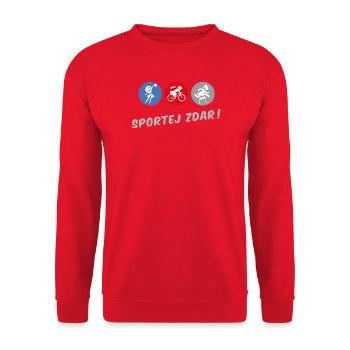 SPORTEJ ZDAR! - Unisex Pullover - Rot - Vorne - Alina (178cm) & Michal (187cm)