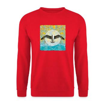 Mouette en yoga mandala en couleur - Sweat-shirt Unisexe - rouge - Devant - Alina (178cm) & Michal (187cm)