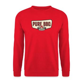 Pure Barbecue Retro Pitmaster Grill - Unisex Pullover - Rot - Vorne - Alina (178cm) & Michal (187cm)