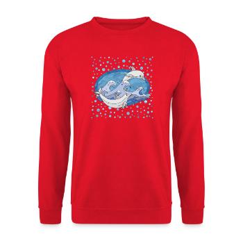 Dauphins - Sweat-shirt Unisexe - rouge - Devant - Alina (178cm) & Michal (187cm)