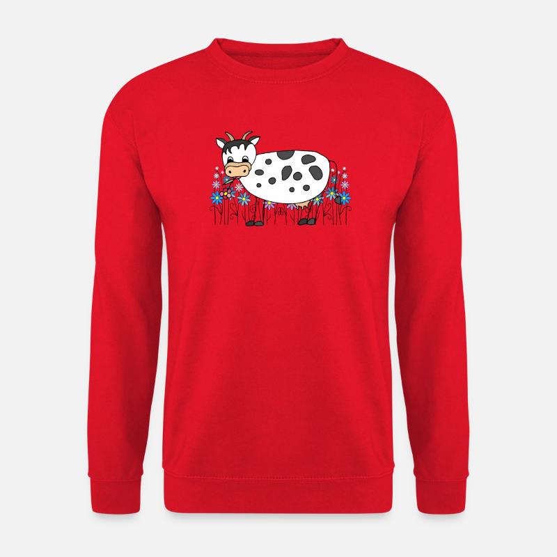 Kuh - Unisex Pullover - Rot