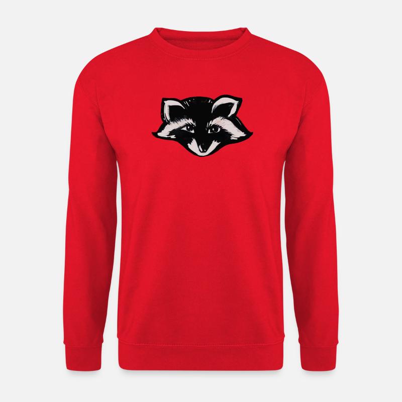 Mitternachts-Waschbärkopf - Unisex Pullover - Rot