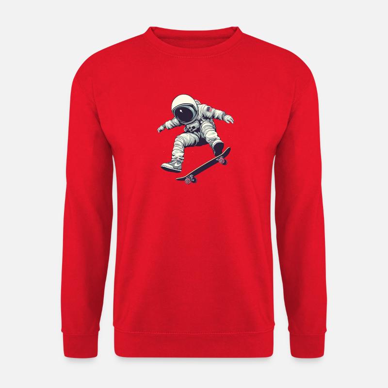 Schlittschuhlaufen im Weltraum - Unisex Pullover - Rot