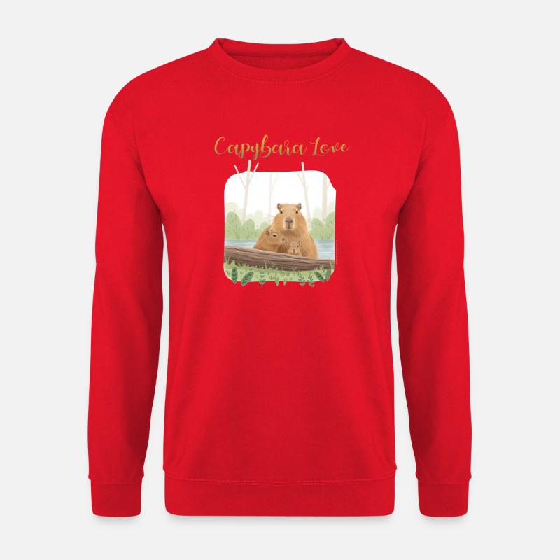 T-Shirt-Design „Capybara Love“ - Unisex Pullover - Rot