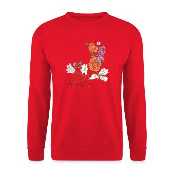 Blumenstrauß Danke - Unisex Pullover - Rot - Vorne - Alina (178cm) & Michal (187cm)
