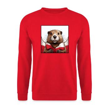 Beaver Poland Flag - Unisex Sweatshirt - red - Front - Alina (178cm) & Michal (187cm)