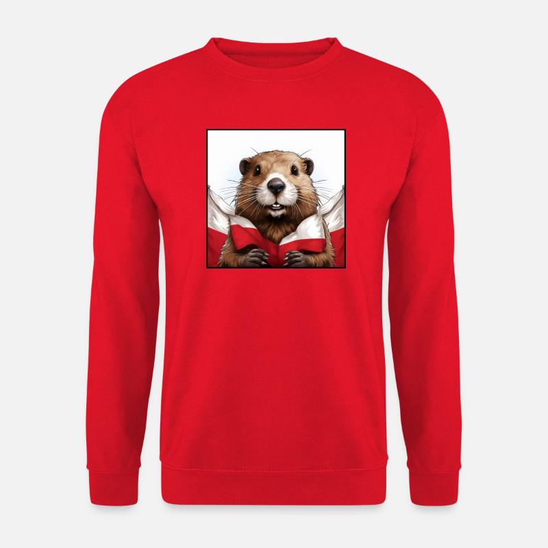 Drapeau de la Pologne du Beaver - Sweat-shirt Unisexe - rouge