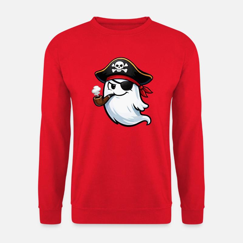 Ghost Pirate with Pipe - Unisex Sweatshirt - red