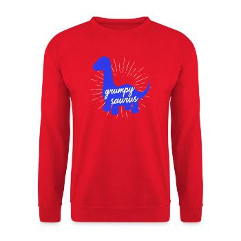 Grumpysaur : design drôle de dinosaure Brachiosaurus - Sweat-shirt Unisexe - rouge - Devant - Alina (178cm) & Michal (187cm)