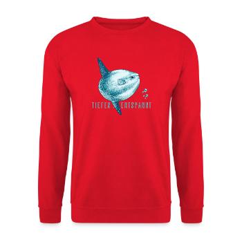 Profondément détendu – Mola Mola Sunfish - Sweat-shirt Unisexe - rouge - Devant - Alina (178cm) & Michal (187cm)