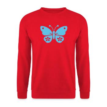 Bleu papillon - Sweat-shirt Unisexe - rouge - Devant - Alina (178cm) & Michal (187cm)