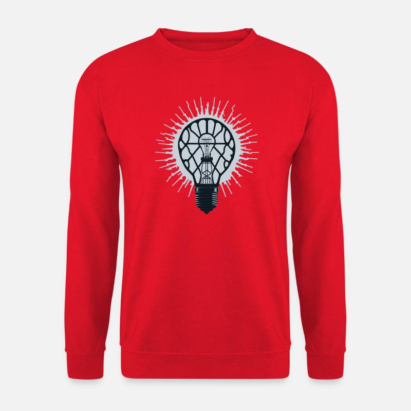 Glowing Idea: Inspiration Light Bulb - Unisex Sweatshirt - red