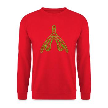 Klitoris_neongruen - Unisex Sweatshirt - red - Front - Alina (178cm) & Michal (187cm)