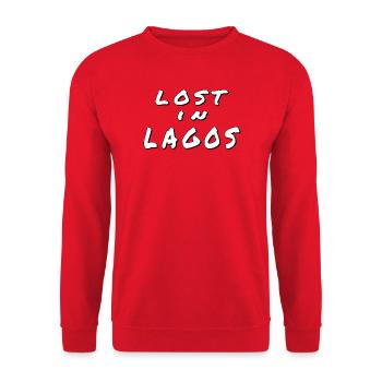 Lost in Lagos – Algarve Design - Sweat-shirt Unisexe - rouge - Devant - Alina (178cm) & Michal (187cm)