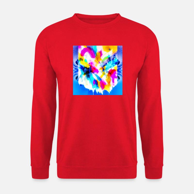 Farbexplosion im Aquarell - Unisex Pullover - Rot
