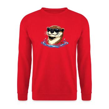 Loutre Froide Otter avec lunettes de soleil - Sweat-shirt Unisexe - rouge - Devant - Alina (178cm) & Michal (187cm)