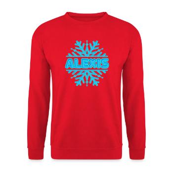 Geschenk für Alexis - Unisex Pullover - Rot - Vorne - Alina (178cm) & Michal (187cm)