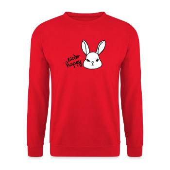 Lapin de Pâques sarcastique - Lapin joyeux de Pâques - Sweat-shirt Unisexe - rouge - Devant - Alina (178cm) & Michal (187cm)