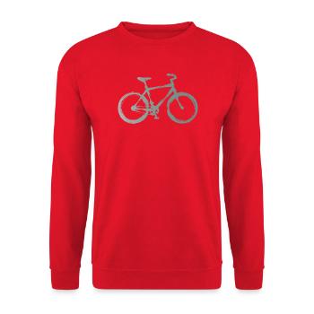 Bicycle in minimalist watercolor - Unisex Sweatshirt - red - Front - Alina (178cm) & Michal (187cm)
