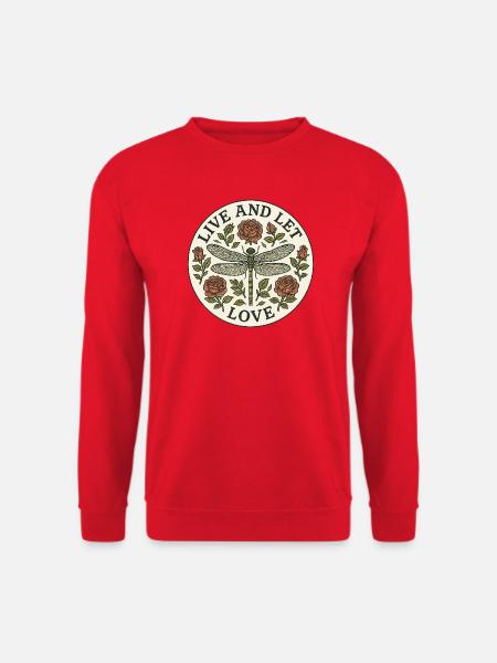 Live and Let Love Dragonfly Circle - Unisex Sweatshirt - red