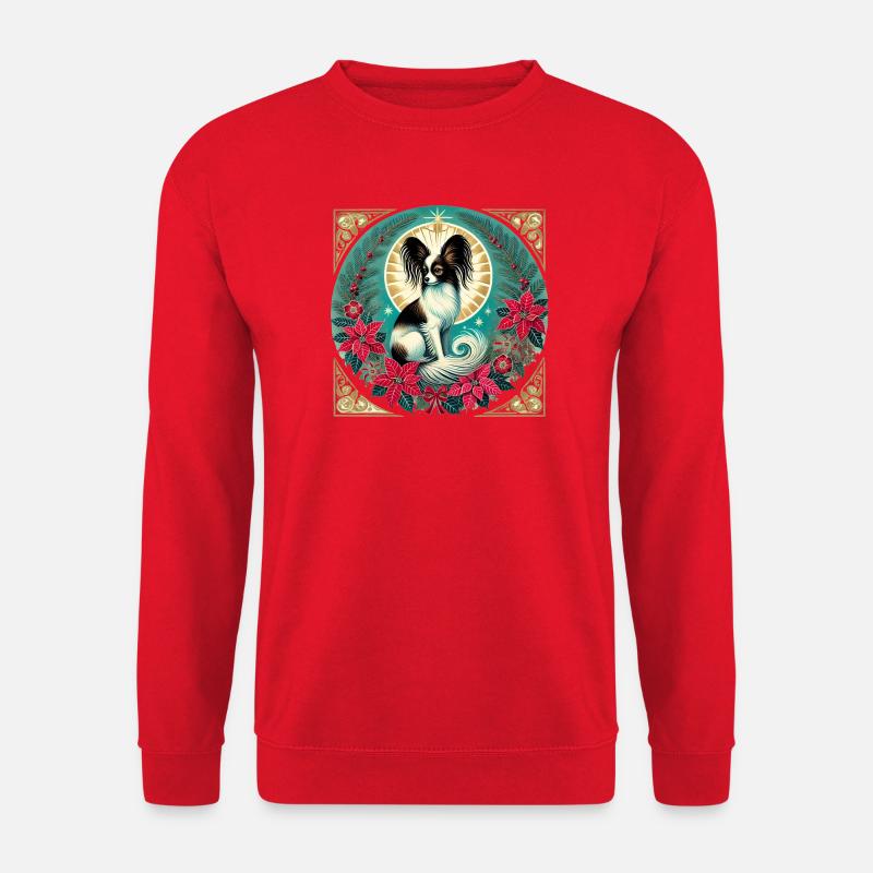Papillon Halo Weihnachtskreis - Unisex Pullover - Rot