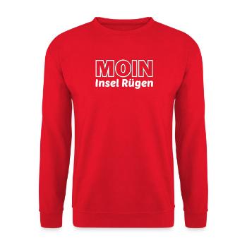 MOIN Insel Rügen Logo - Unisex Pullover - Rot - Vorne - Alina (178cm) & Michal (187cm)