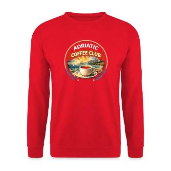 Croatia Adriatic Coffee Club Retro Logo - Unisex Sweatshirt - red - Front - Alina (178cm) & Michal (187cm)