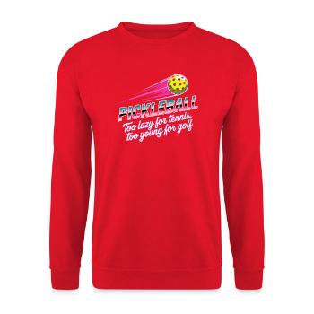 Joueur de pickleball trop paresseux pour le tennis pickleball - Sweat-shirt Unisexe - rouge - Devant - Alina (178cm) & Michal (187cm)