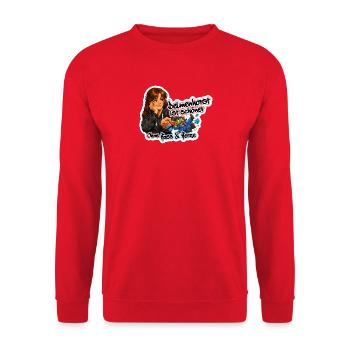 Delmenhorst ist schöner ohne Hass und Hetze - Unisex Pullover - Rot - Vorne - Alina (178cm) & Michal (187cm)