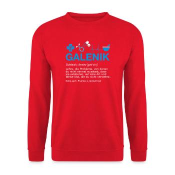 Galenik Pharmazie Pharmakant Apotheke Definition - Unisex Pullover - Rot - Vorne - Alina (178cm) & Michal (187cm)