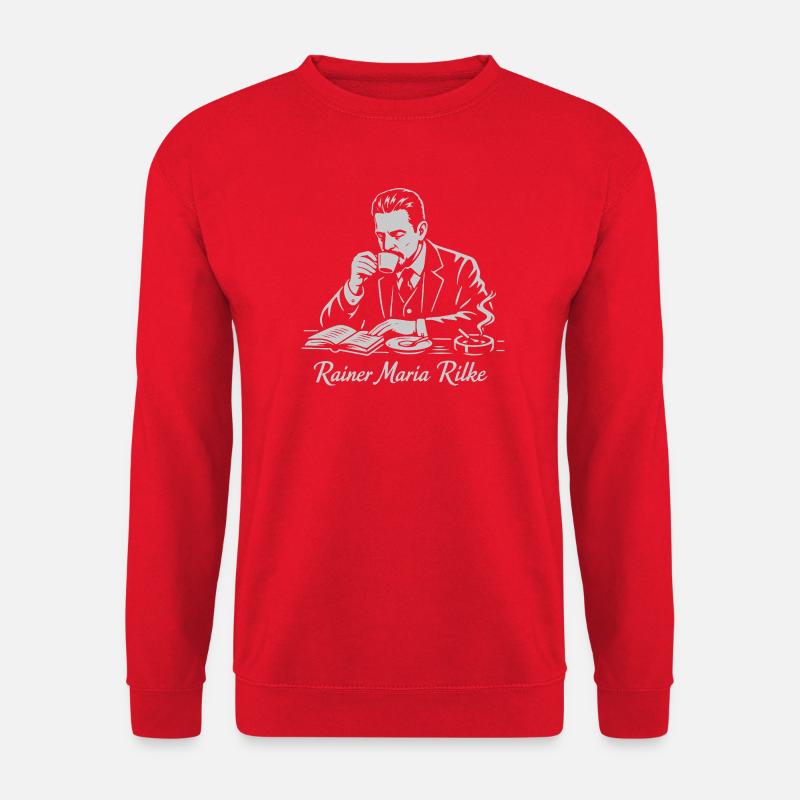 Rilke Café Dichterporträt - Unisex Pullover - Rot
