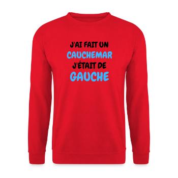 J'AI fait un Caumar J'était De Gauche - Sweat-shirt Unisexe - rouge - Devant - Alina (178cm) & Michal (187cm)