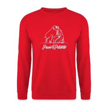  Paws & Patients Tierarzt Tierärztin Katze - Unisex Pullover - Rot - Vorne - Alina (178cm) & Michal (187cm)