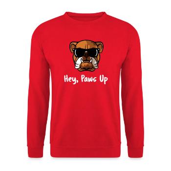 Cooler Bulldog Hey Paws Up Sonnenbrille Hundekunst - Unisex Pullover - Rot - Vorne - Alina (178cm) & Michal (187cm)