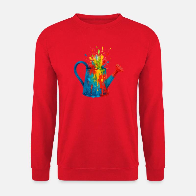 Gießkannenspritzer Aquarellmalerei Gartenarbeit - Unisex Pullover - Rot