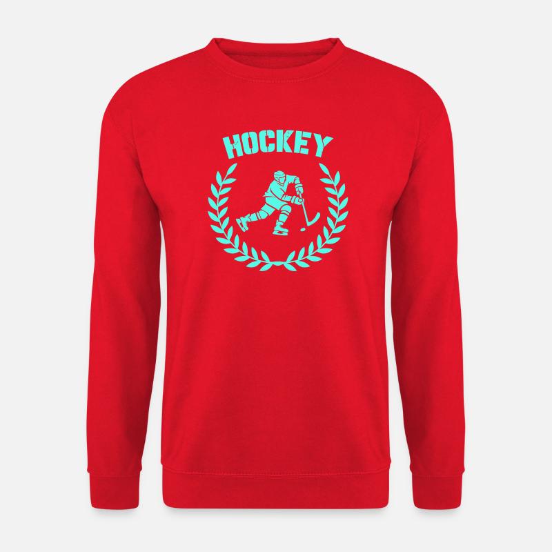 Eishockey Spieler mit Lorbeerkranz - Unisex Pullover - Rot