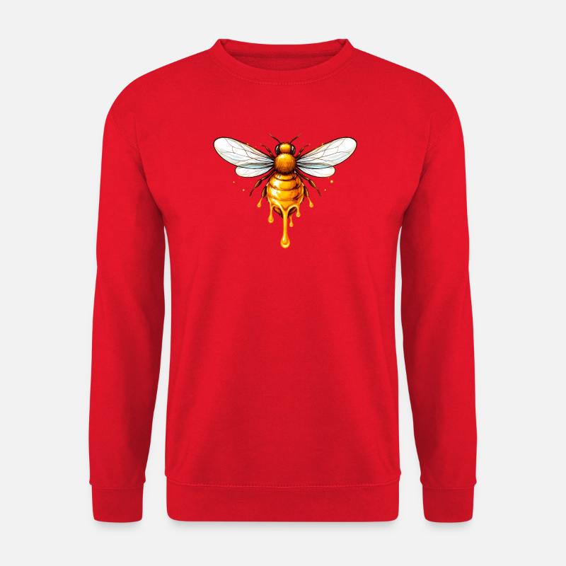 Honigbienen Motiv mit tropfendem Honig - Unisex Pullover - Rot