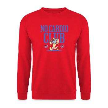 No Cardio Club – Gym Humor Design - Unisex Pullover - Rot - Vorne - Alina (178cm) & Michal (187cm)