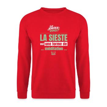 La sieste est une forme de méditation – humour - Sweat-shirt Unisexe - rouge - Devant - Alina (178cm) & Michal (187cm)
