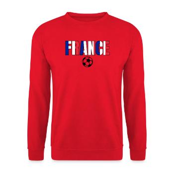 Tricolor typography FRANCE Supporter FOOT - Unisex Sweatshirt - red - Front - Alina (178cm) & Michal (187cm)